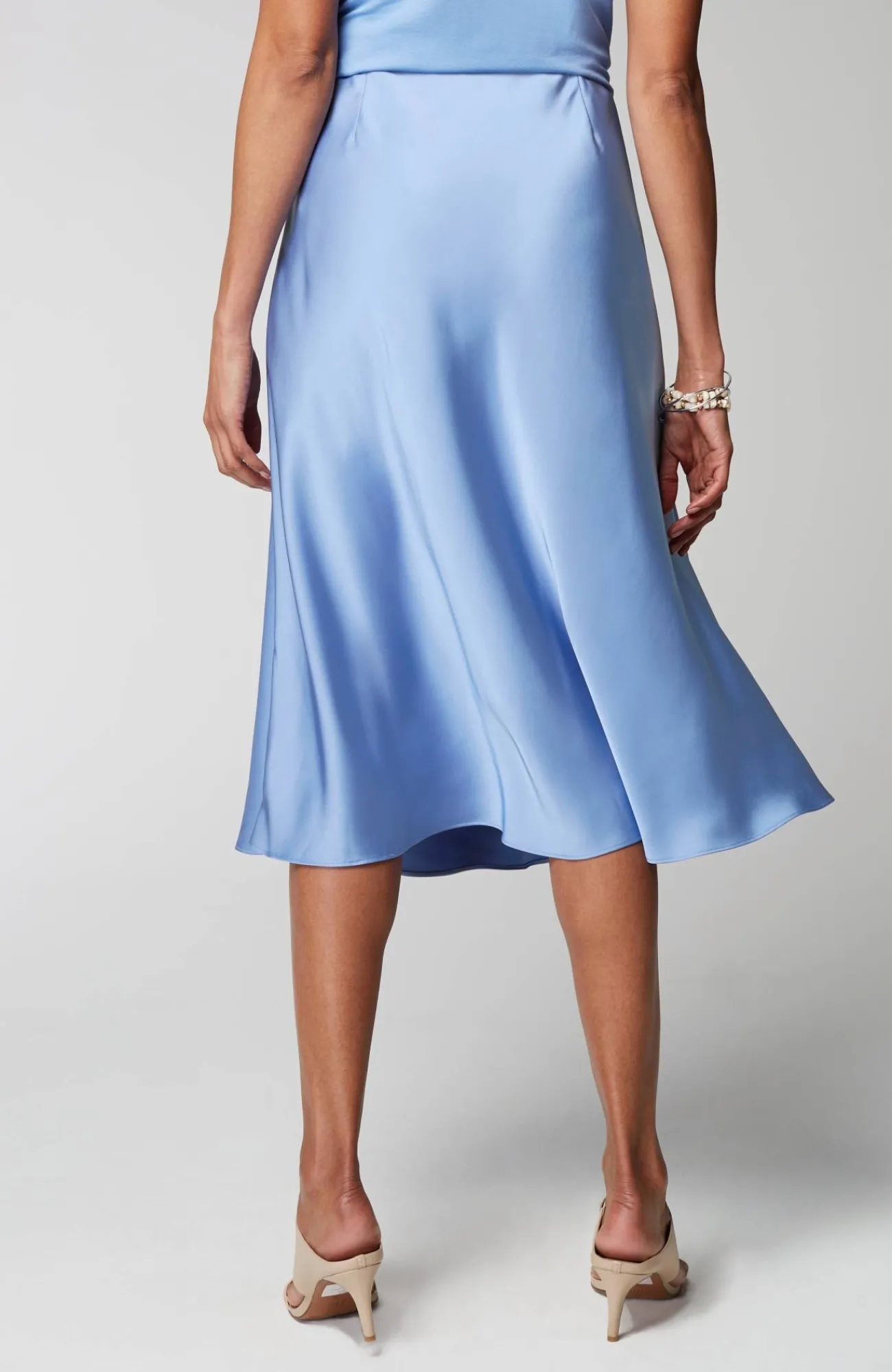 J.Jill Wearever Satin A-Line Skirt Blue Jay Store