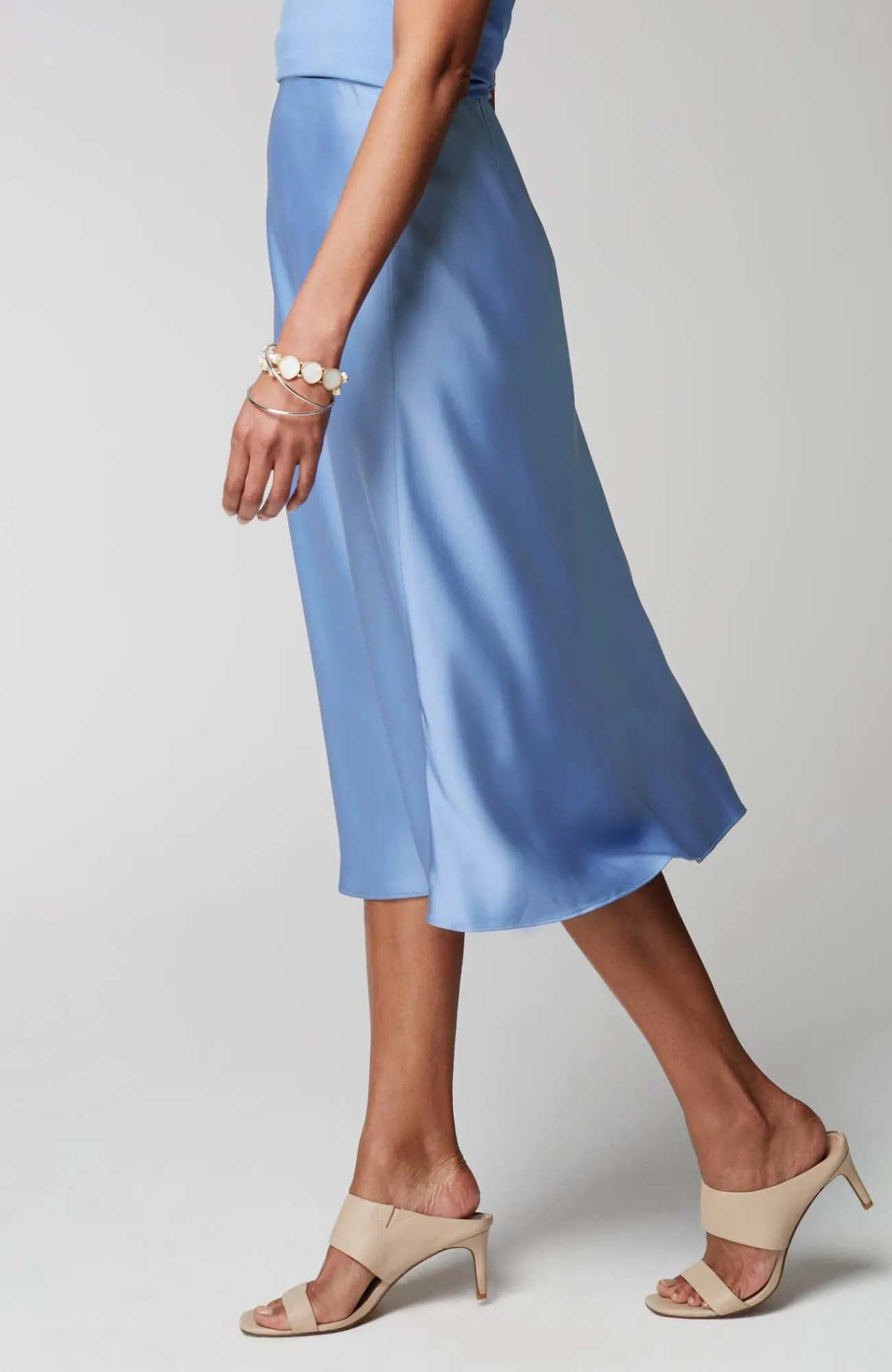 J.Jill Wearever Satin A-Line Skirt Blue Jay Store