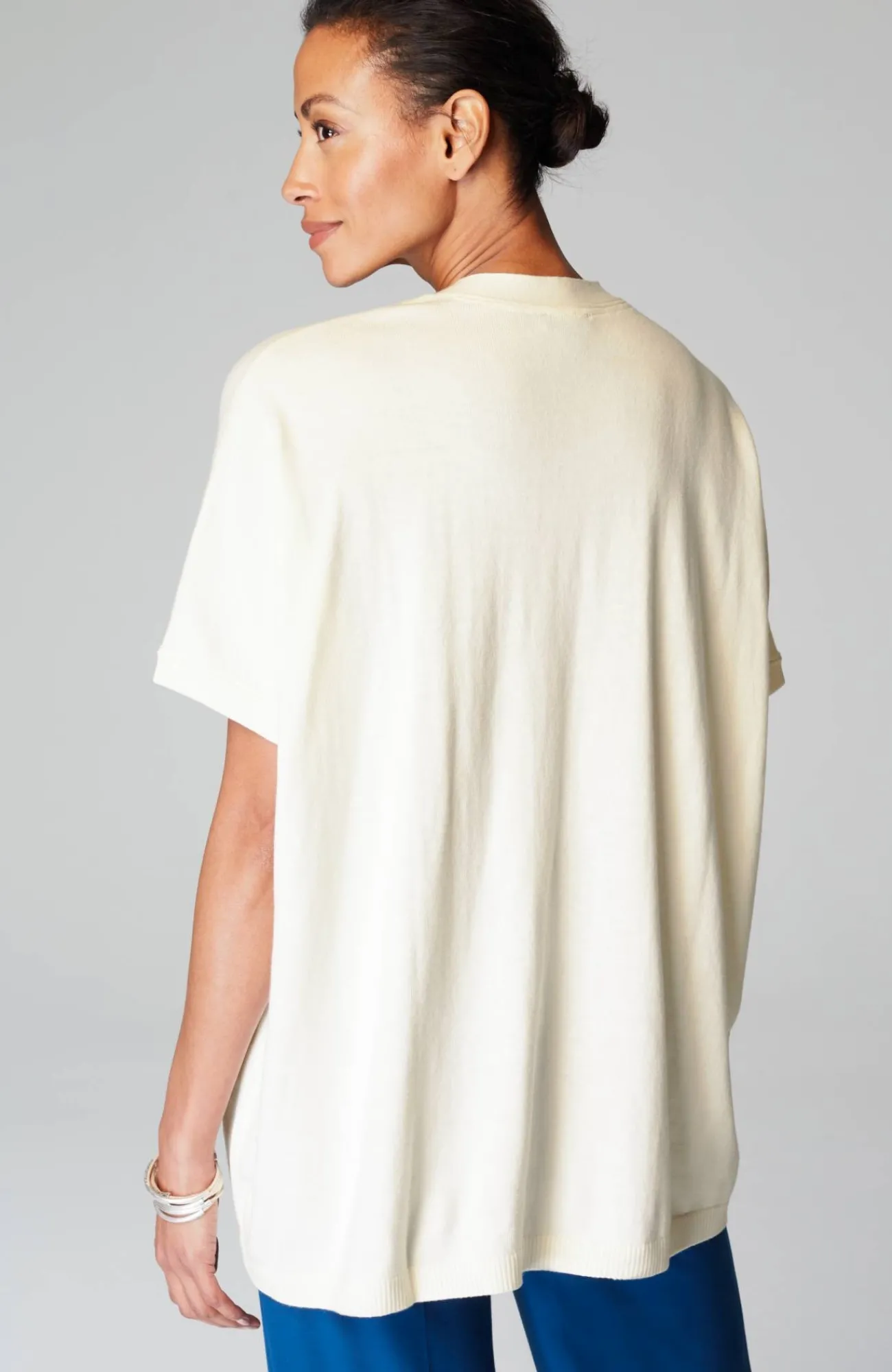 J.Jill Wearever Short Dolman-Sleeve Cardi Cream Fashion