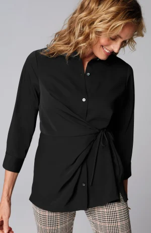 J.Jill Wearever Tie-Front Shirt Black Shop
