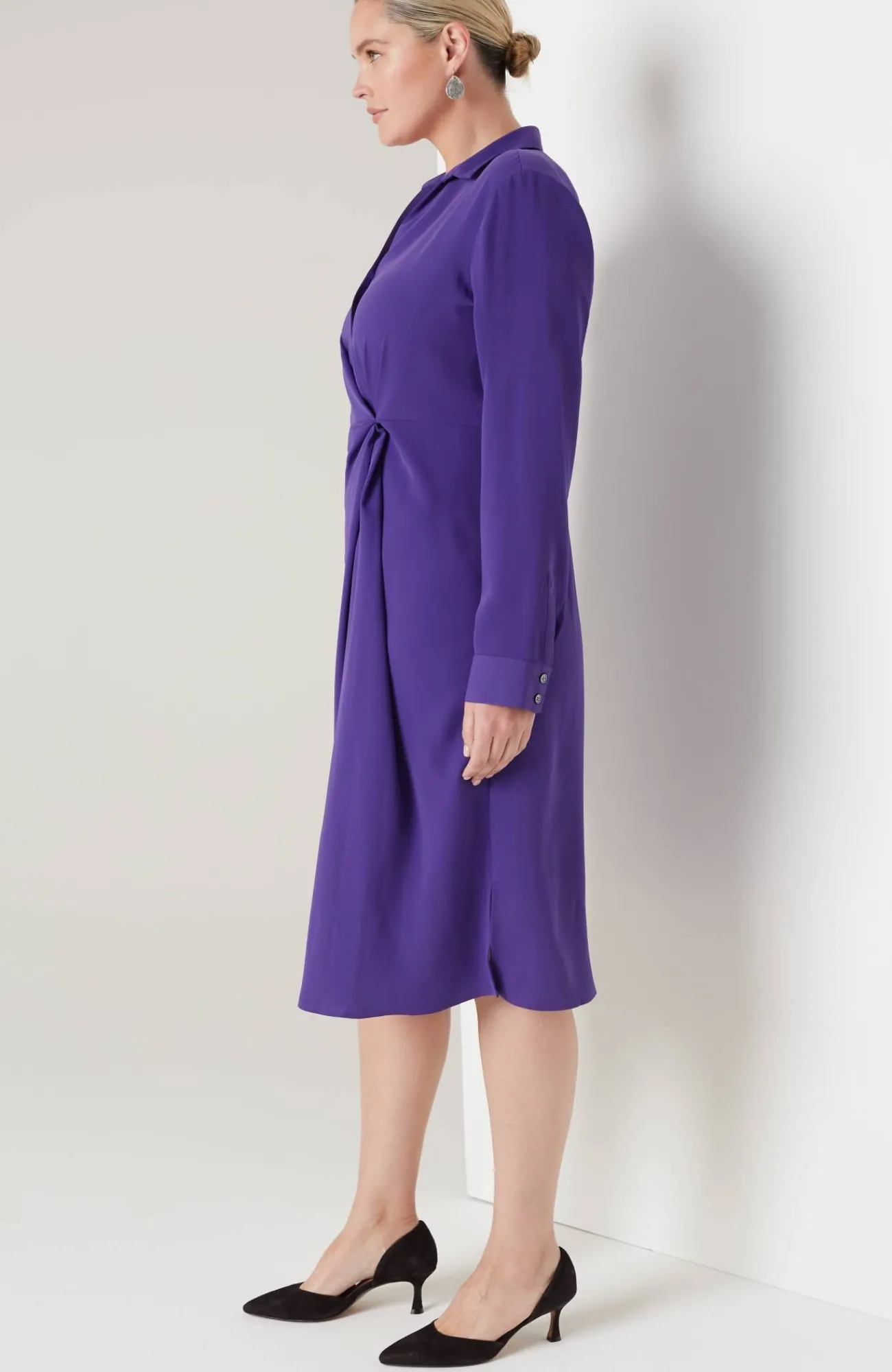 J.Jill Wearever Twist-Front Shirtdress Tanzanite Best