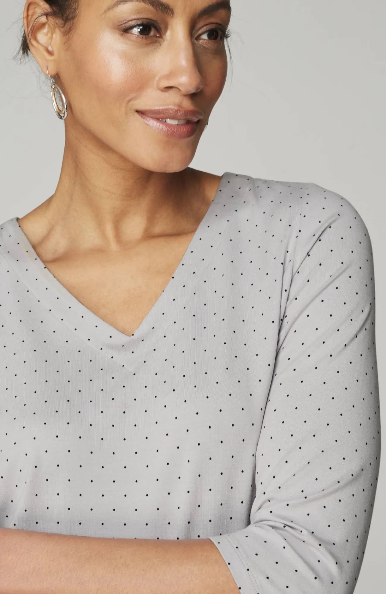 J.Jill Wearever V-Neck Ballet-Sleeve Top Hot