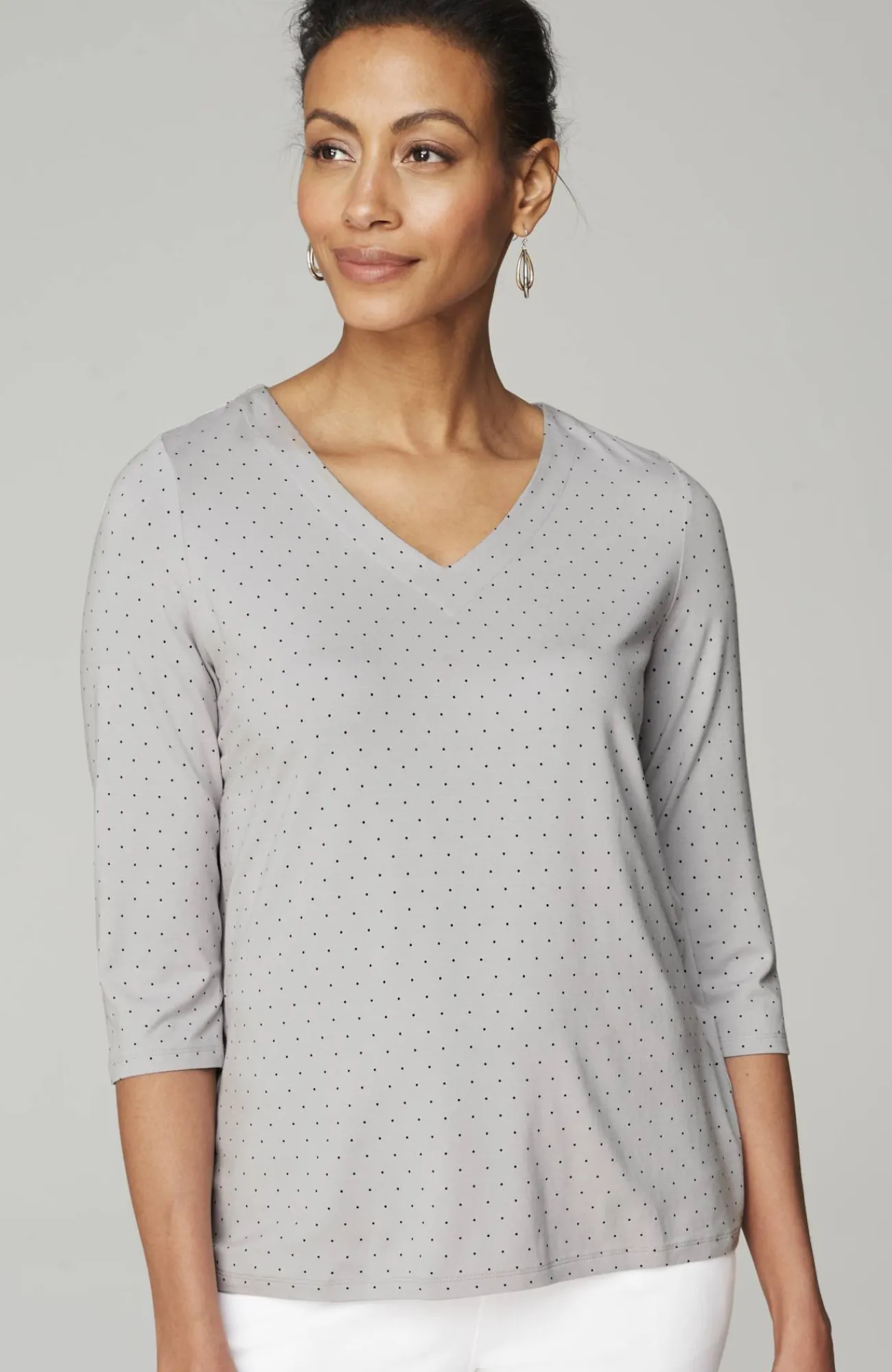 J.Jill Wearever V-Neck Ballet-Sleeve Top Hot