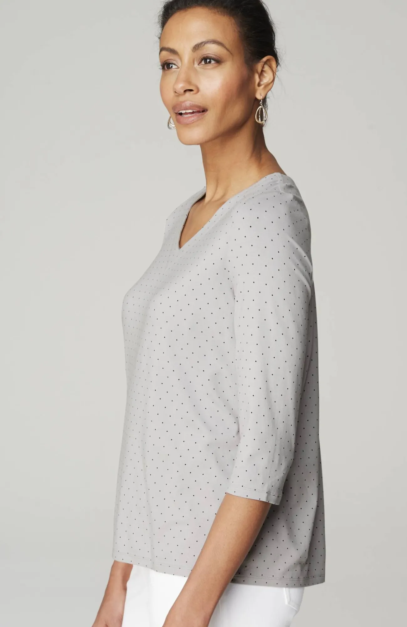 J.Jill Wearever V-Neck Ballet-Sleeve Top Hot