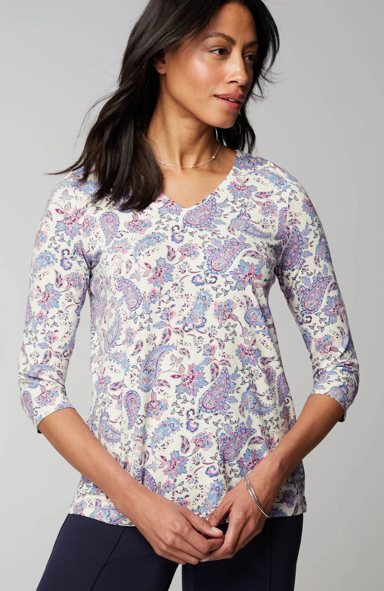 J.Jill Wearever V-Neck Ballet-Sleeve Top Hot