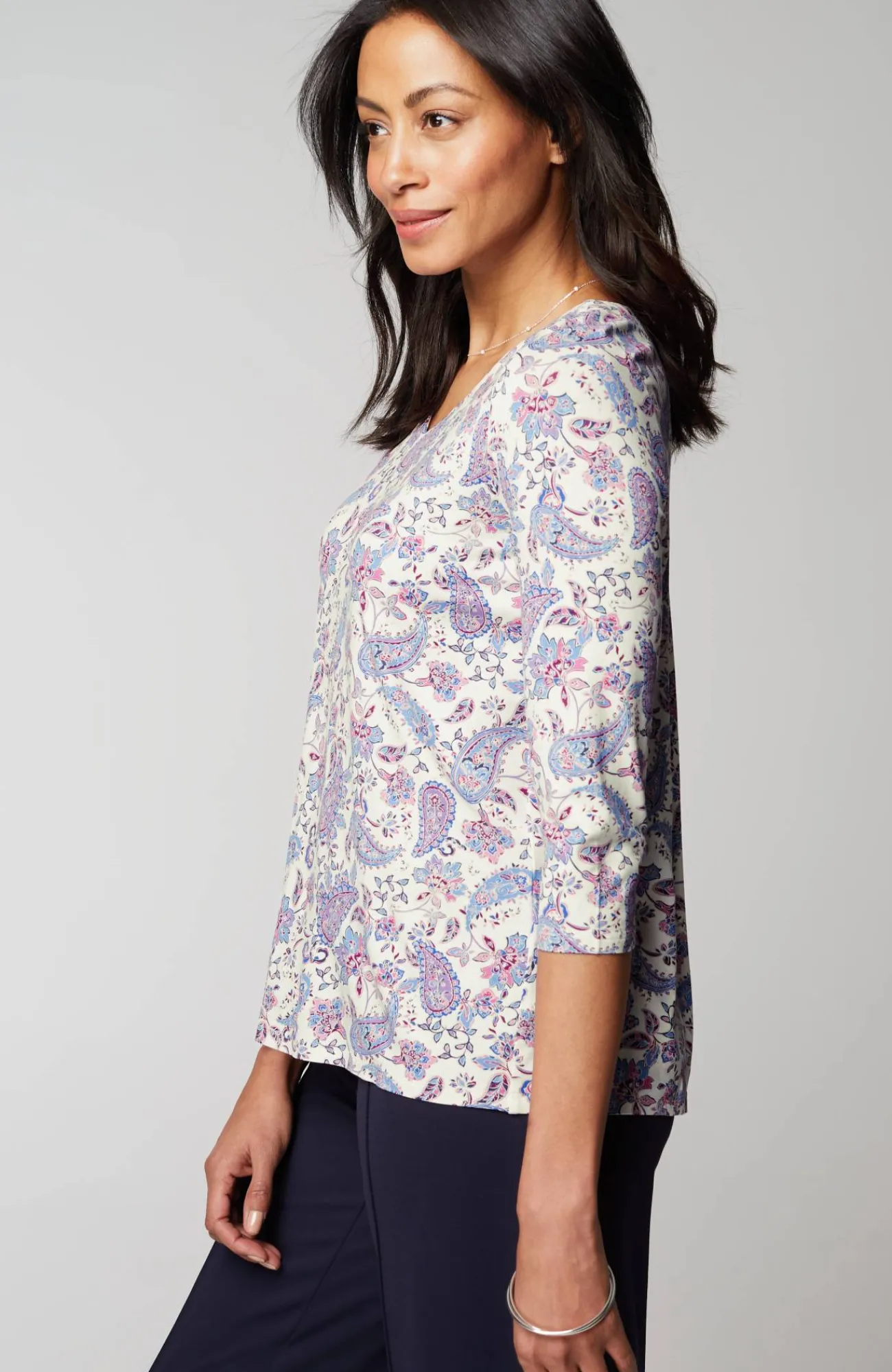 J.Jill Wearever V-Neck Ballet-Sleeve Top Hot