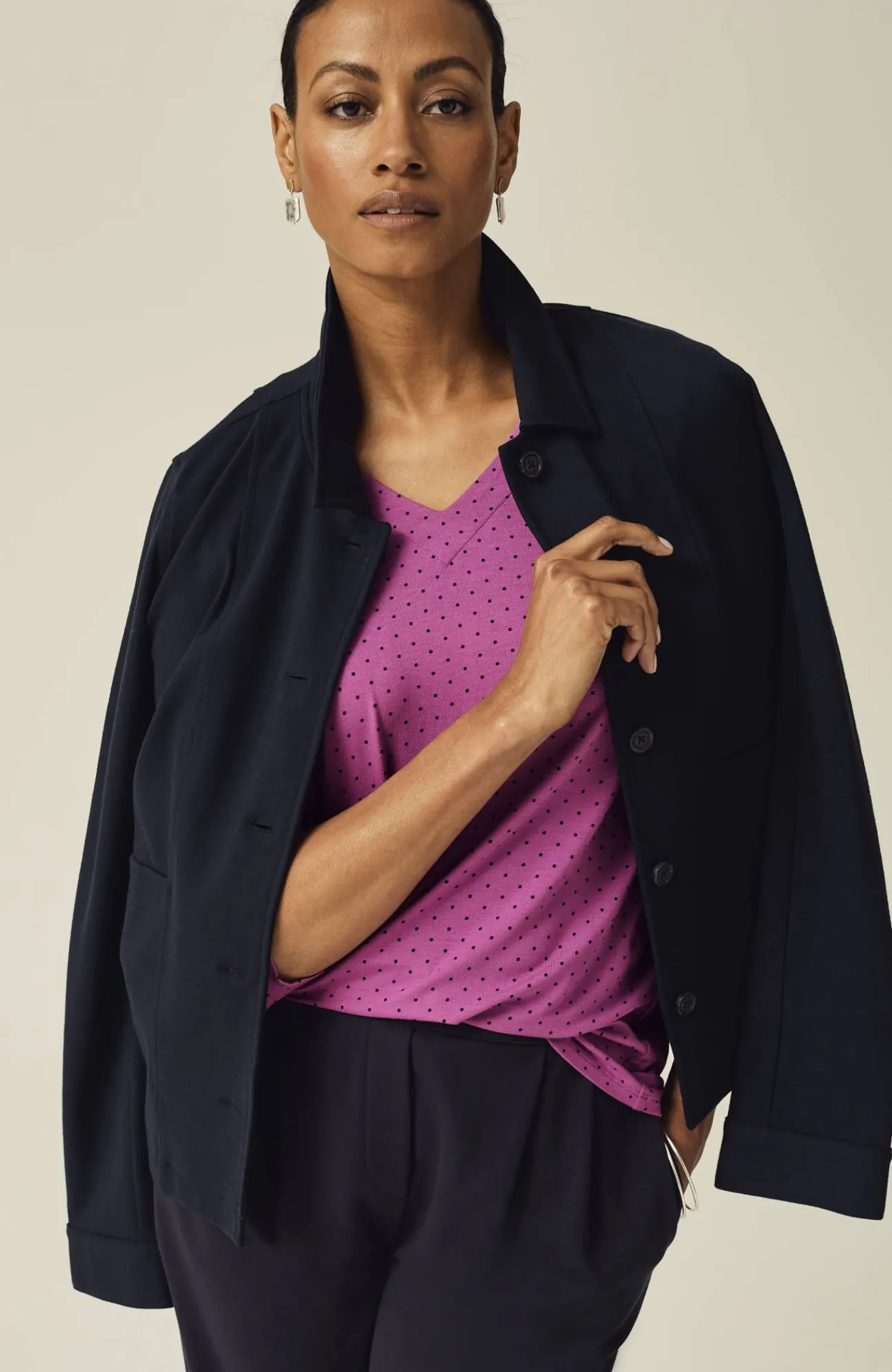 J.Jill Wearever V-Neck Ballet-Sleeve Top Hot