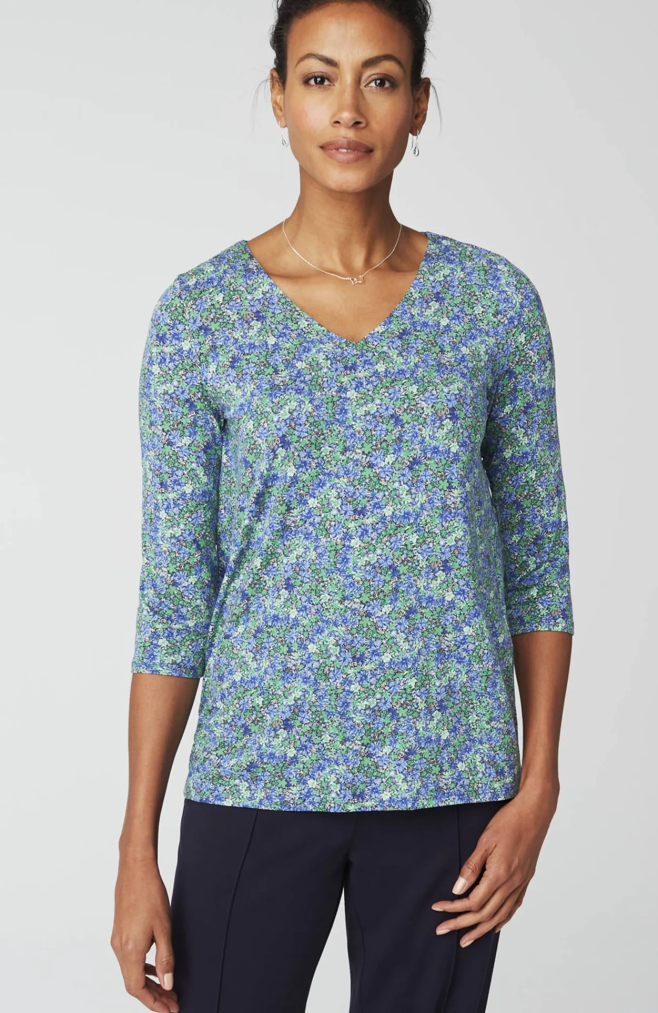 J.Jill Wearever V-Neck Ballet-Sleeve Top Hot