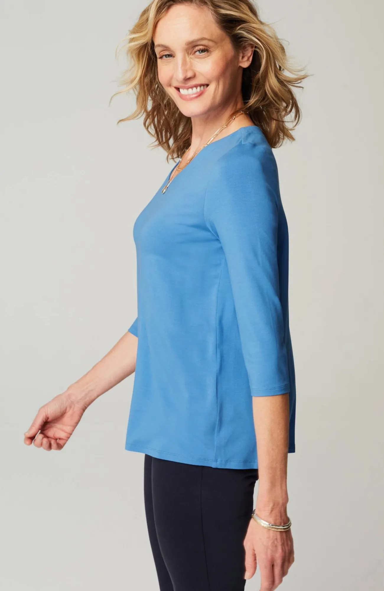 J.Jill Wearever V-Neck Ballet-Sleeve Top Hot