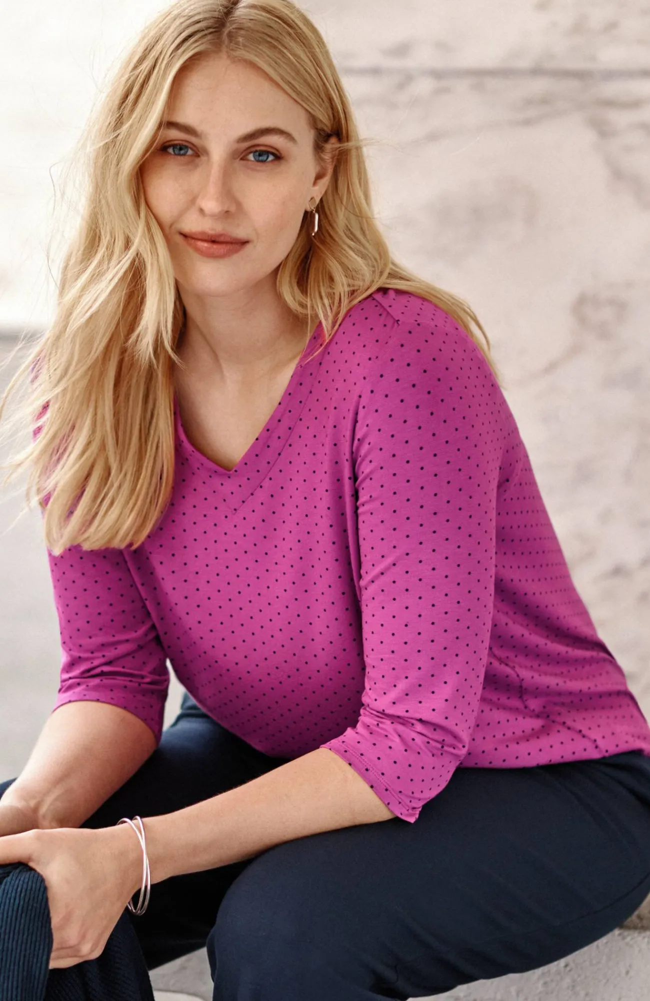J.Jill Wearever V-Neck Ballet-Sleeve Top Hot