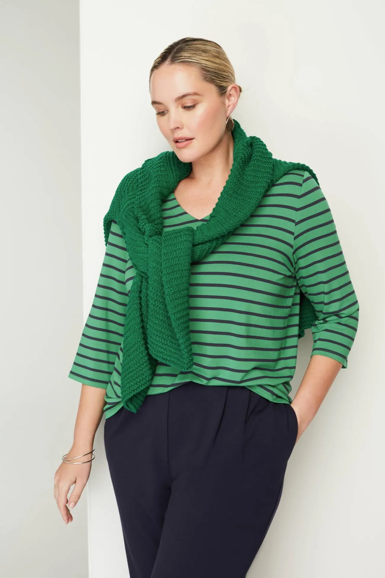 J.Jill Wearever V-Neck Ballet-Sleeve Top Hot