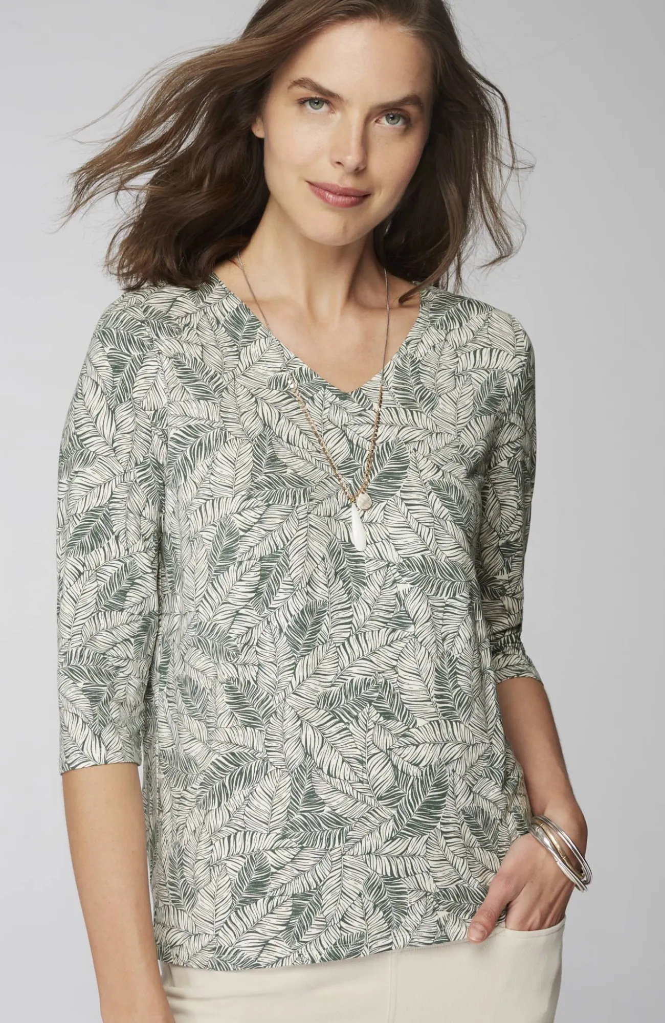J.Jill Wearever V-Neck Ballet-Sleeve Top Hot