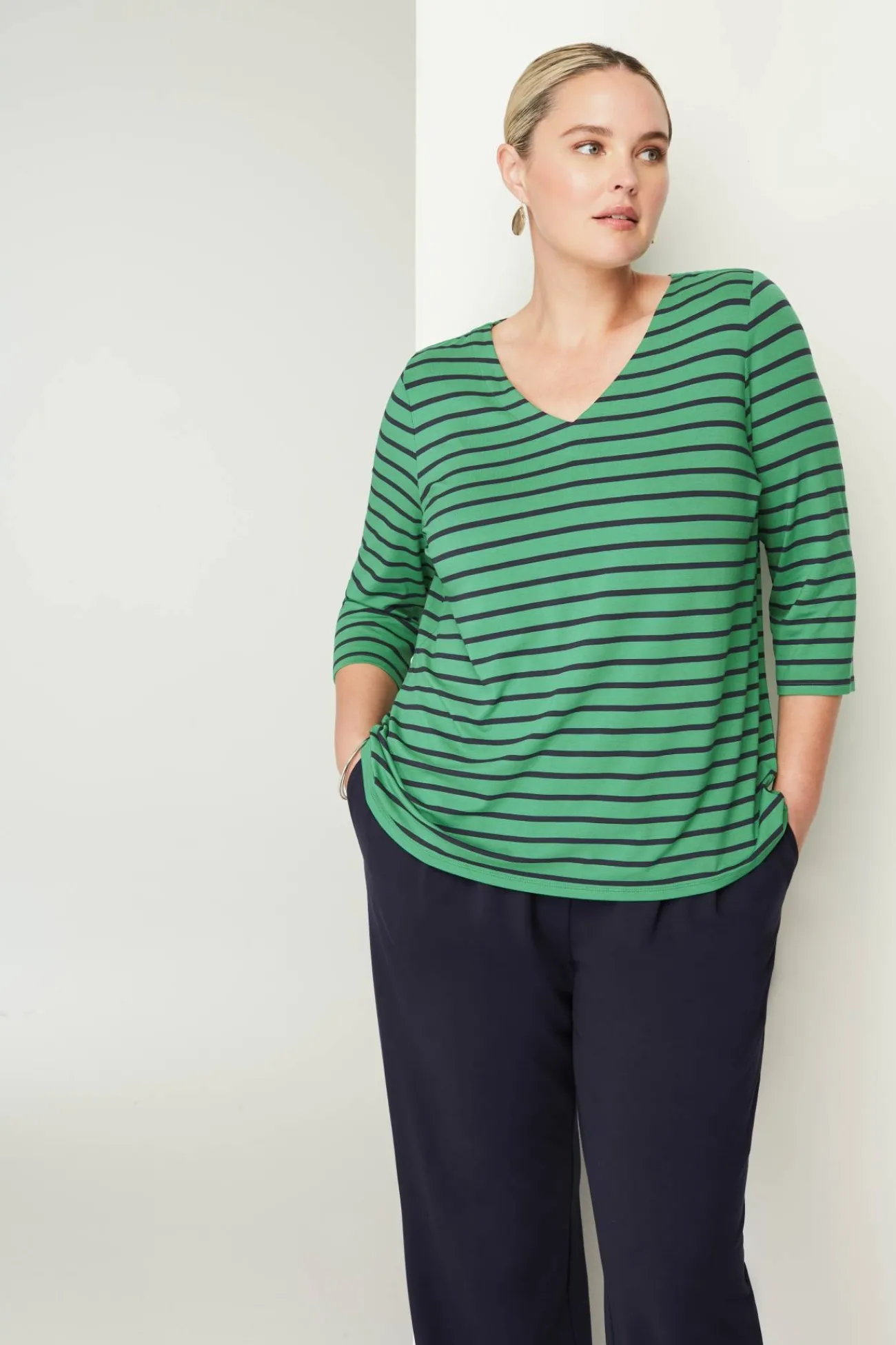 J.Jill Wearever V-Neck Ballet-Sleeve Top Hot