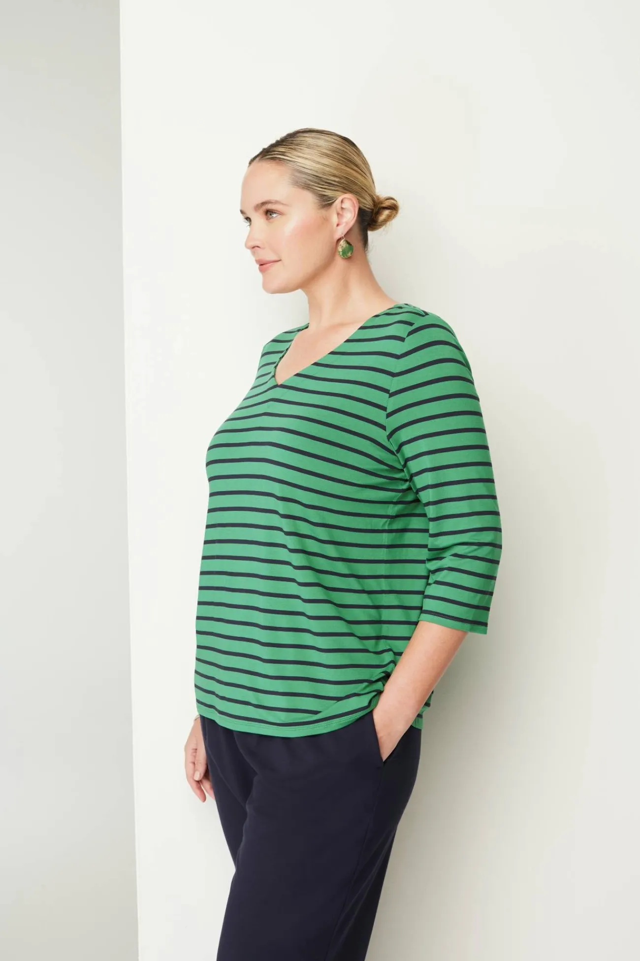 J.Jill Wearever V-Neck Ballet-Sleeve Top Hot