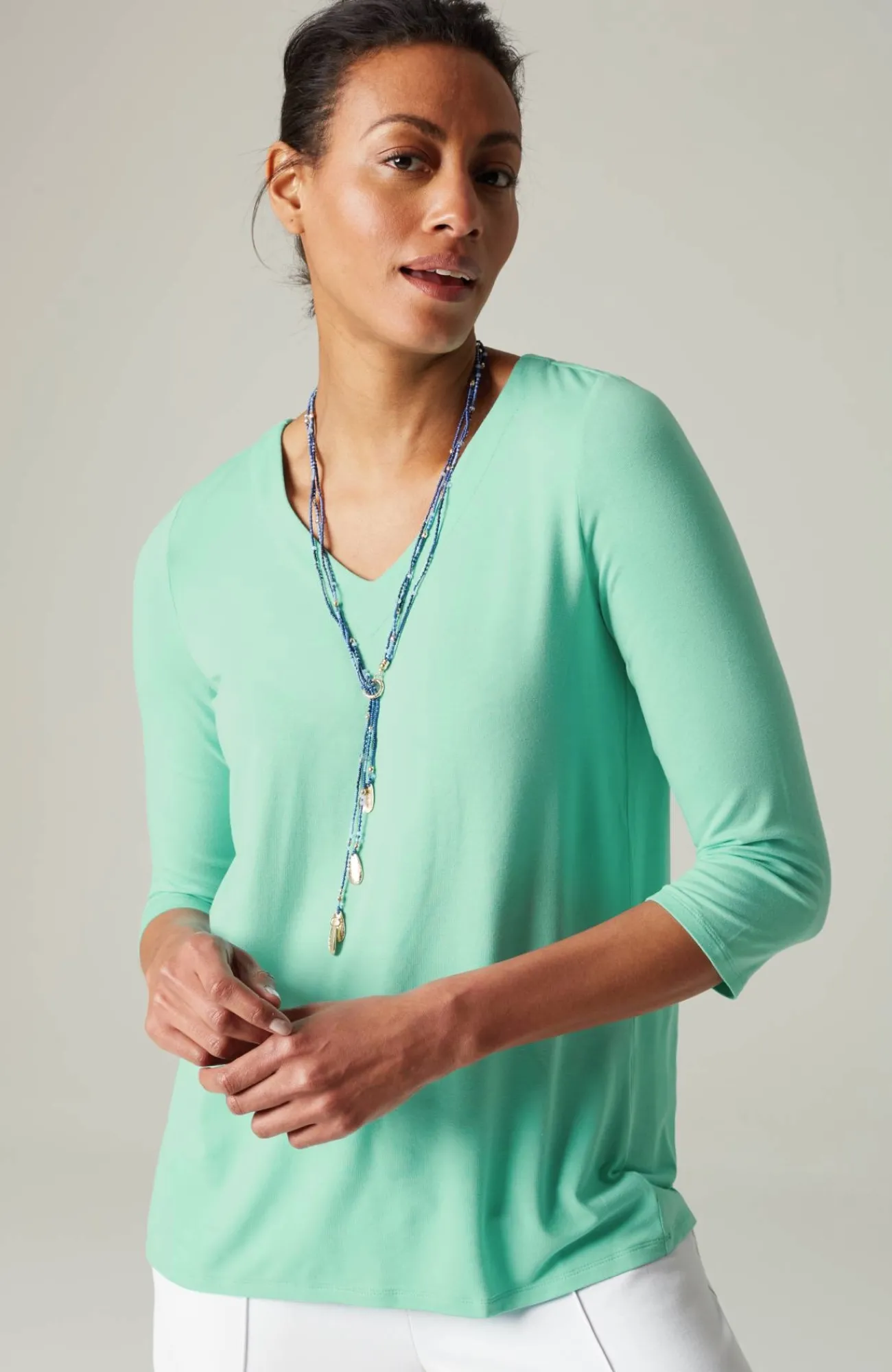 J.Jill Wearever V-Neck Ballet-Sleeve Top Hot