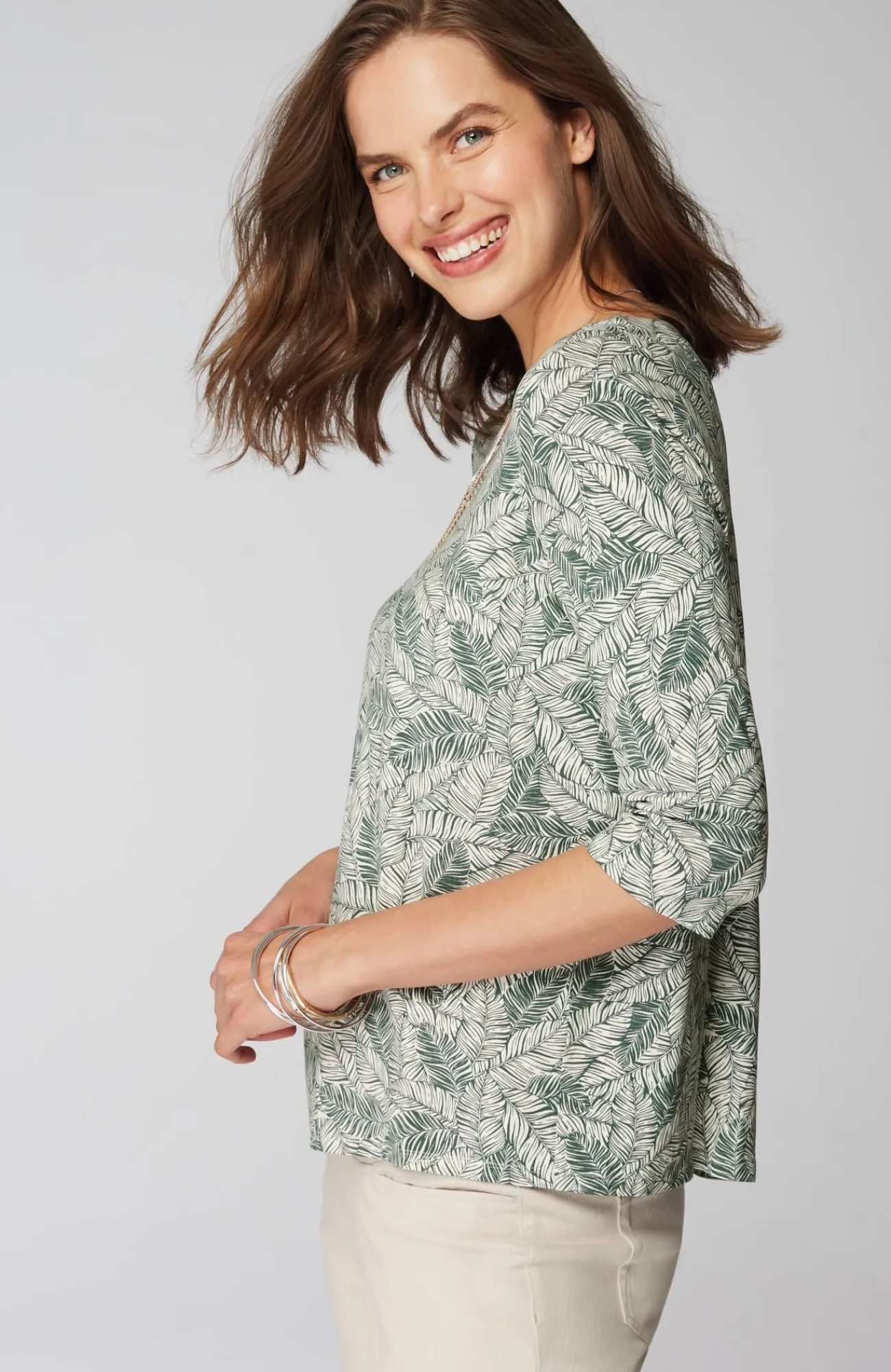 J.Jill Wearever V-Neck Ballet-Sleeve Top Hot