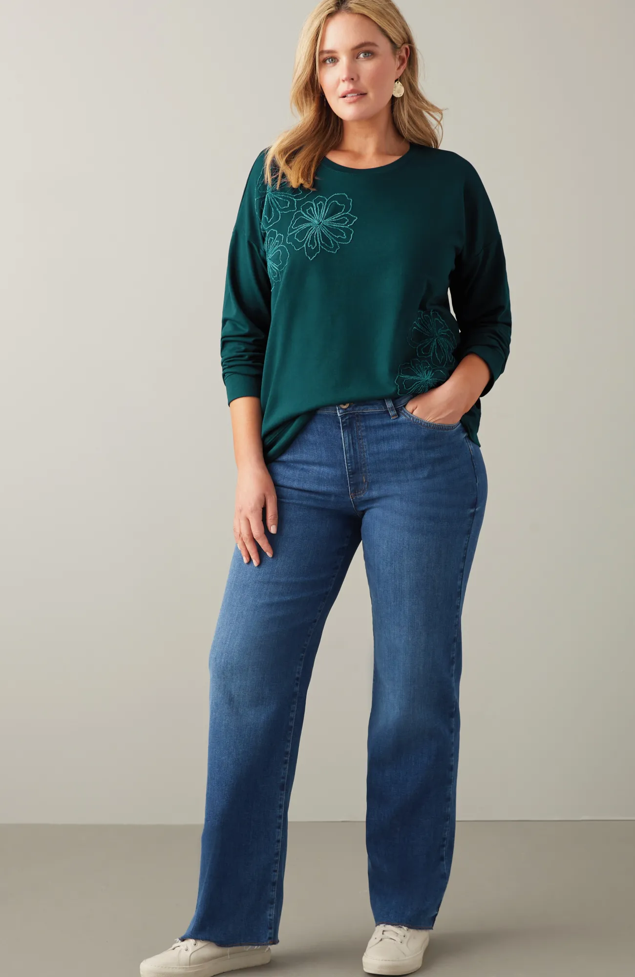 J.Jill Wildflower Embroidered Sweatshirt Best