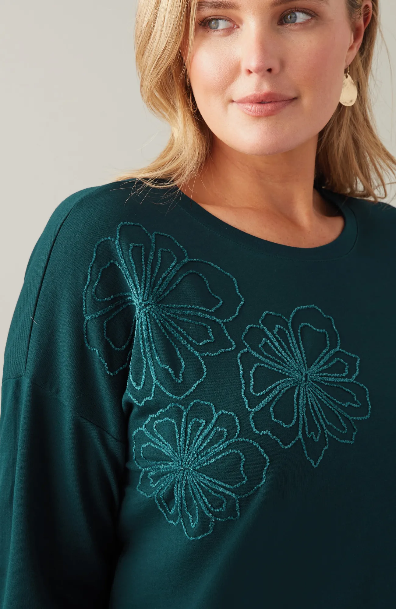 J.Jill Wildflower Embroidered Sweatshirt Best
