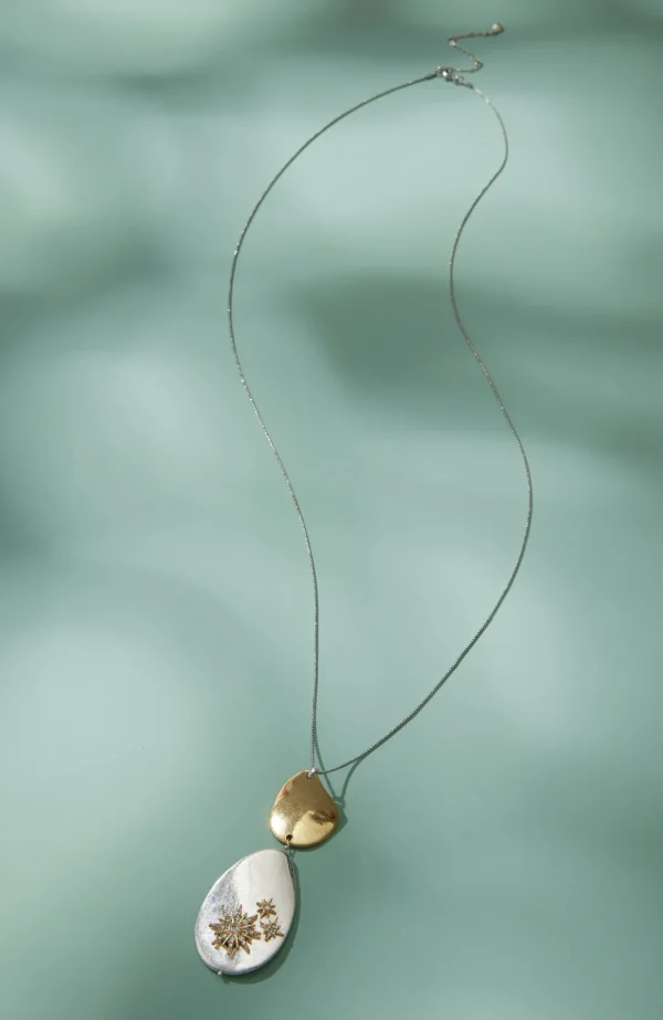 J.Jill Winter Snow Drop Necklace Silvertone/goldtone Sale