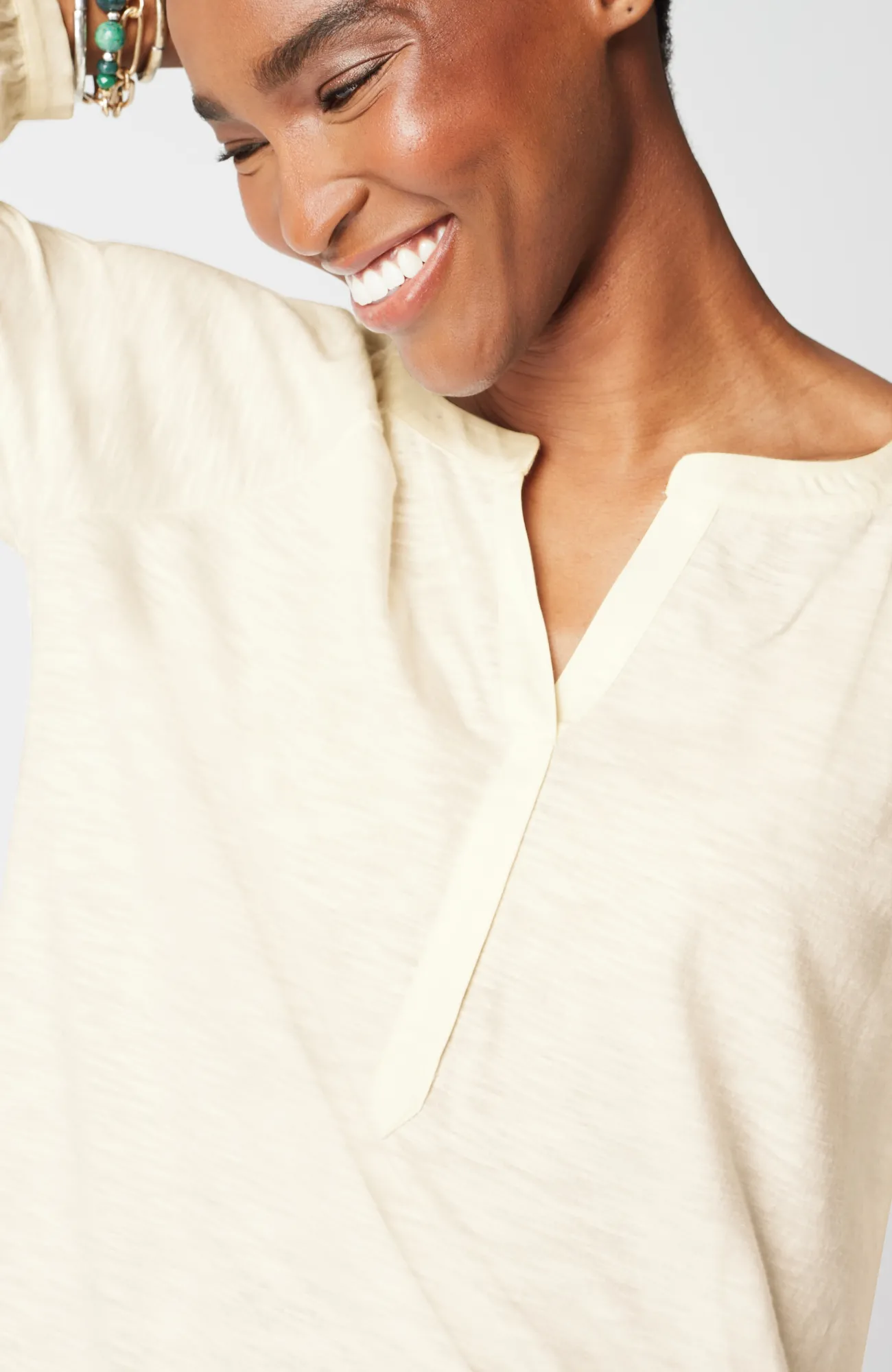 J.Jill Woven-Trimmed Knit Top Outlet