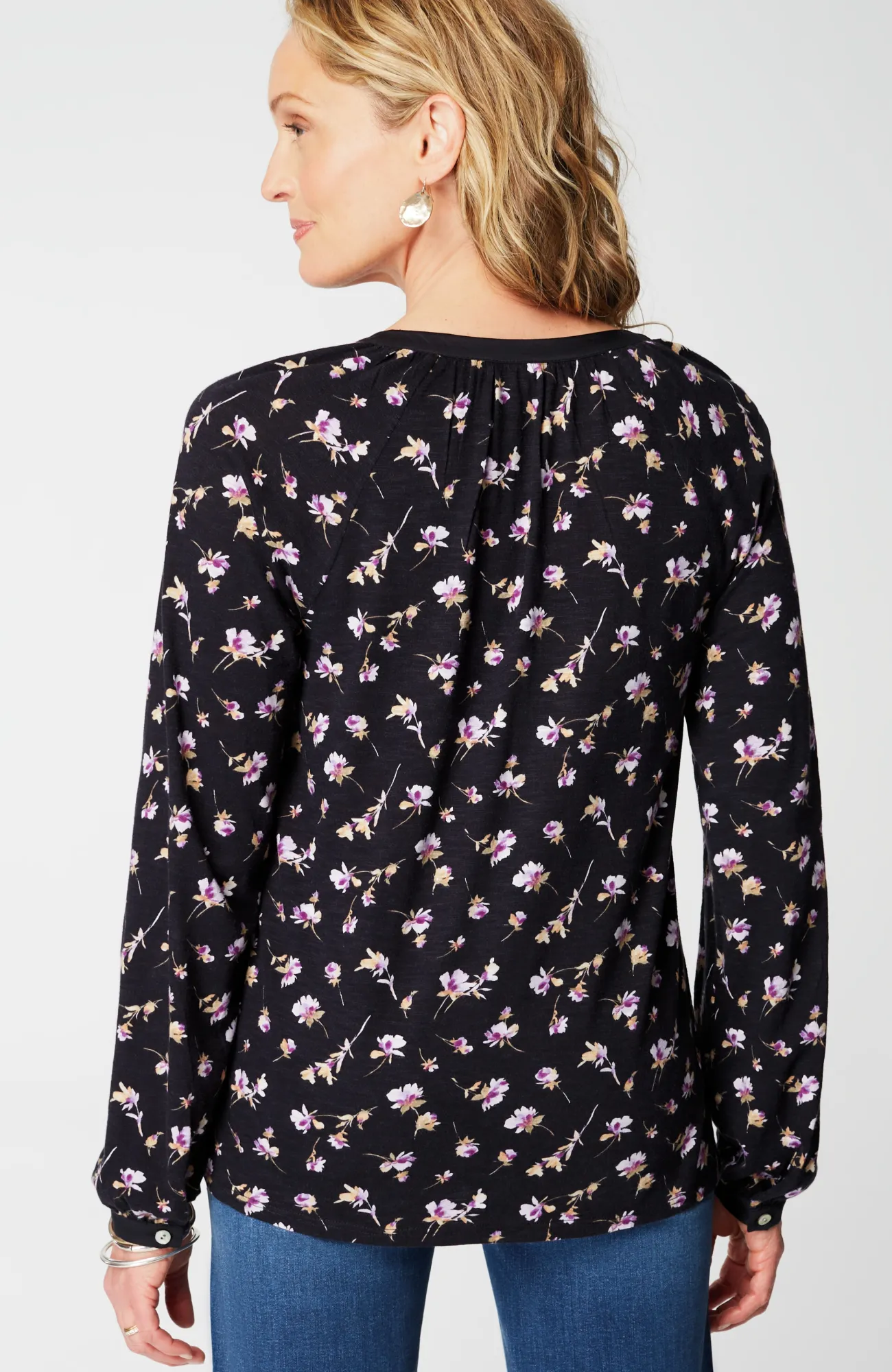 J.Jill Woven-Trimmed Knit Top Outlet